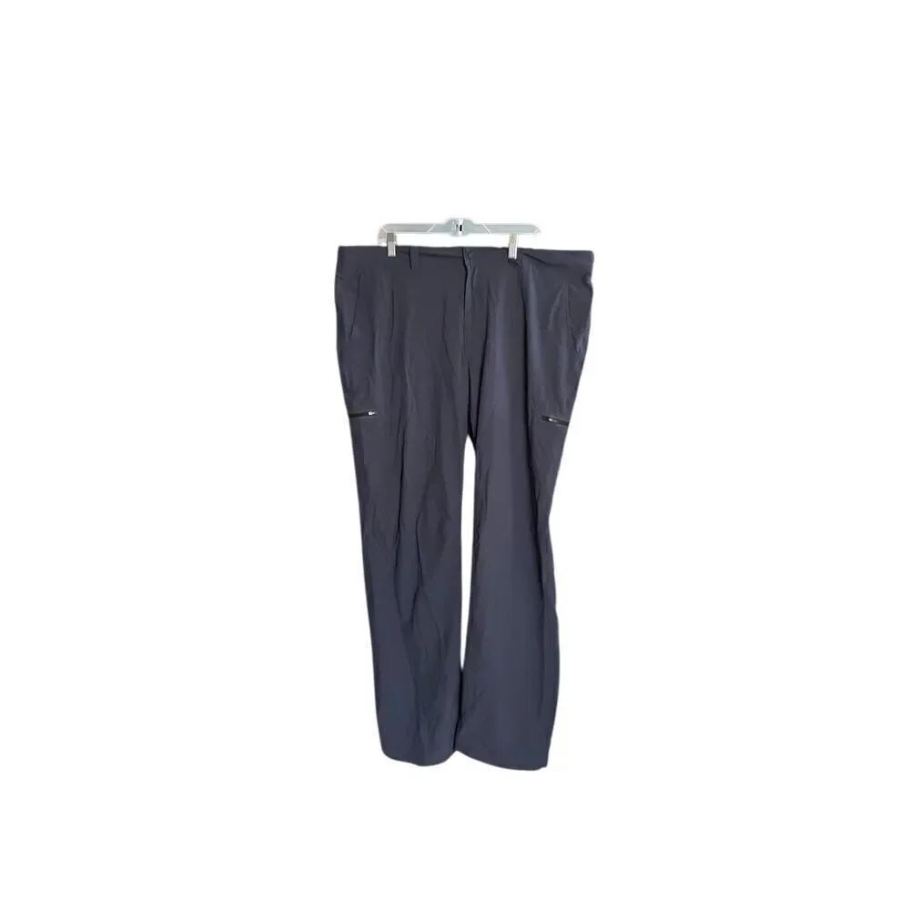 L.L. Bean men’s gray water resistant hiking flannel lined cargo pants 42 x 32 